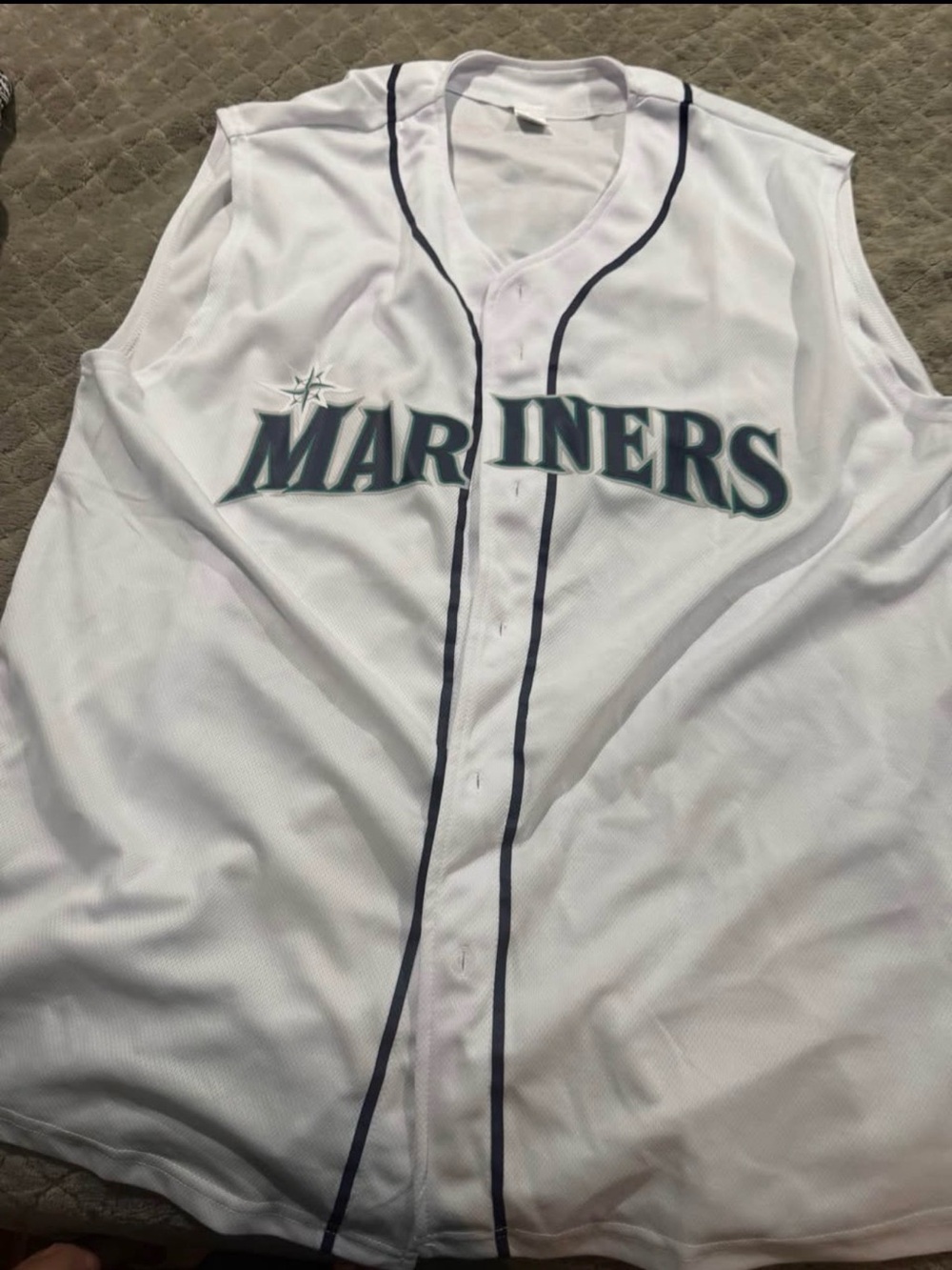 Seattle Mariners Sleeveless Baseball Jersey - White